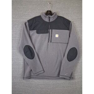 Carhartt Mens Jacket XL Gray Fallon Half Zip Sweater Fleece Patch Workwear